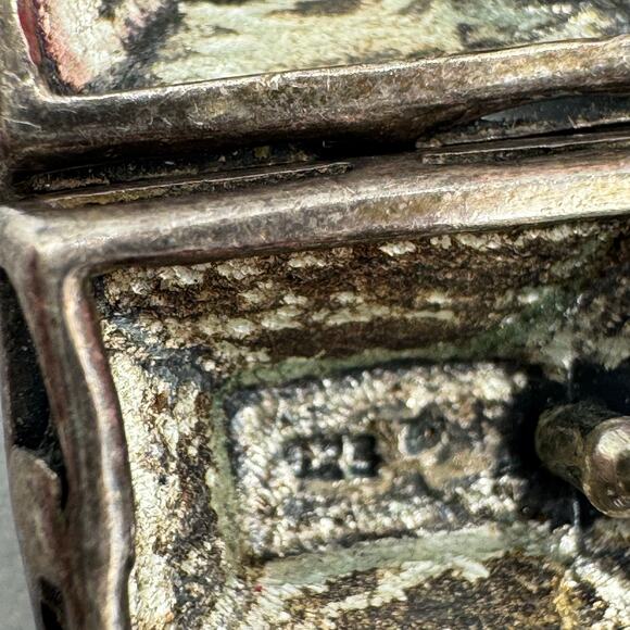 Marcasite Rhinestone 925 Silver Art Deco Revival Rectangle Earrings Tested - Picture 9 of 15